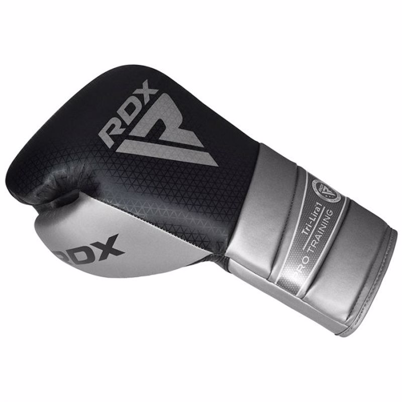 RDX L2 MARK LACES Pro Sparring Boxing Gloves - BLACK/silver